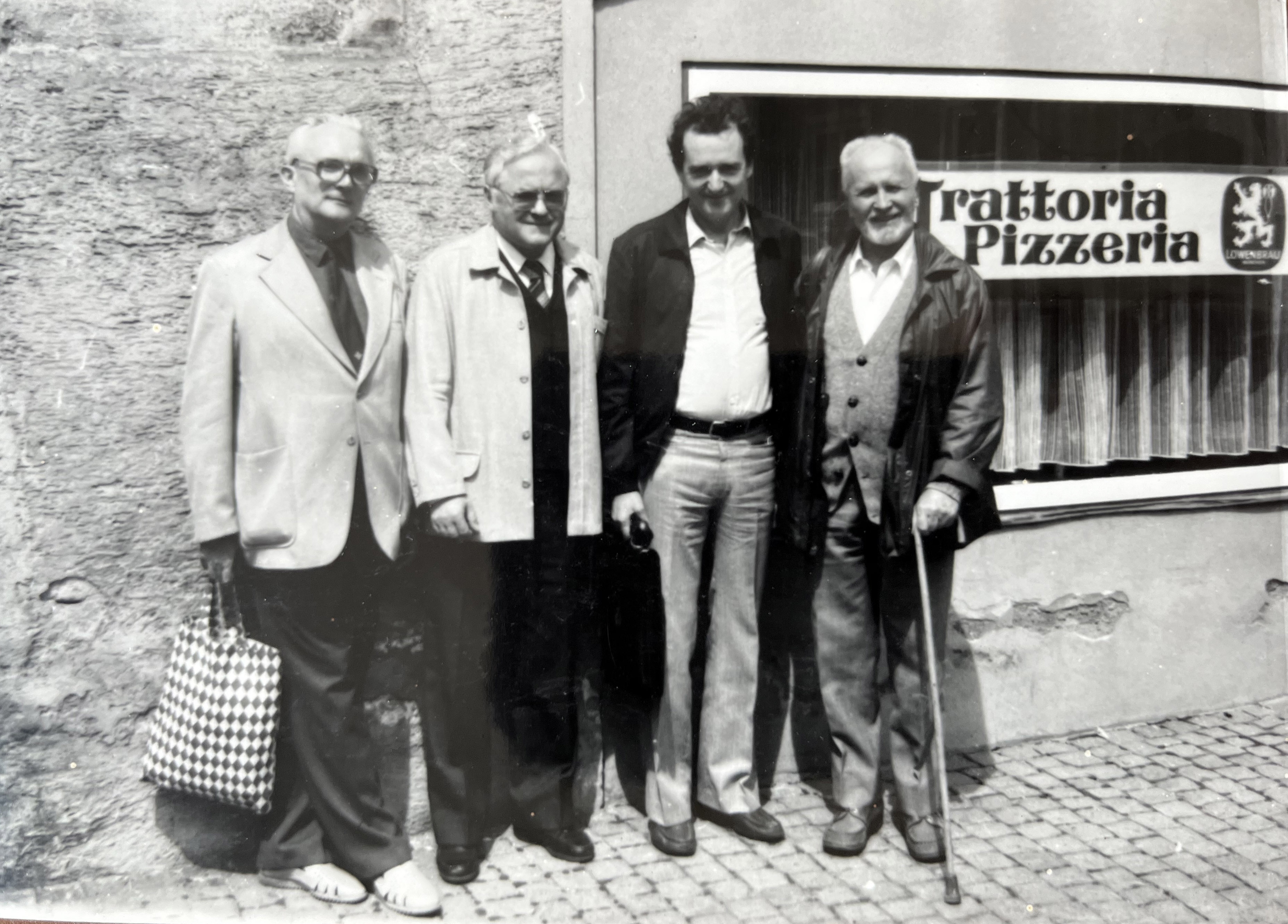 Zleva: Milan Hausner, Zdeněk Eis, Vladimír Hort, Jaroslav Skála. Lindau, Bodamské jezero, 1982.