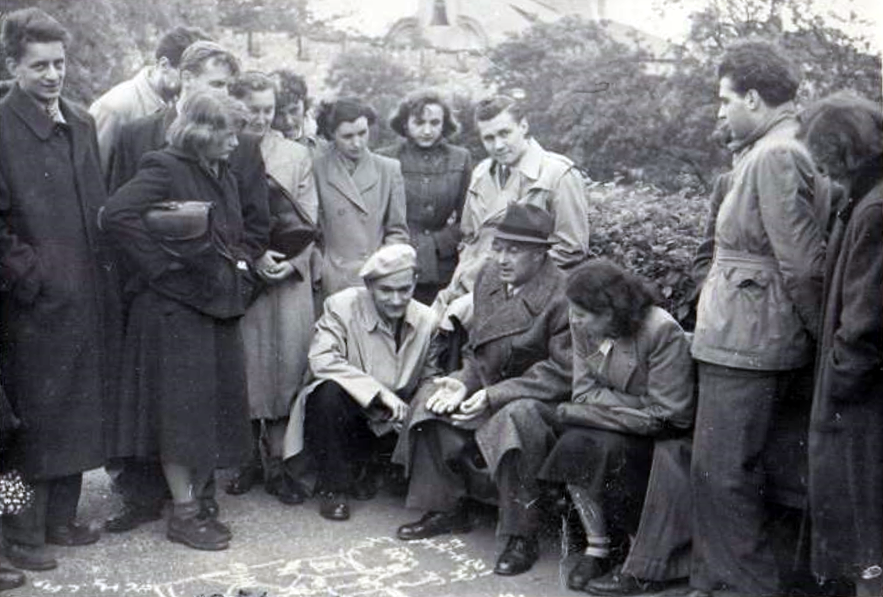 Výuka prof. A. F. Richtera na Petříně, Milan Macek uprostřed.