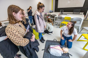 Jeden z doprovodných workshopů – nácvik resuscitace. 