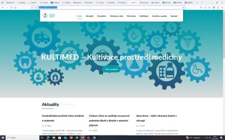 webové stránky projektu KULTIMED